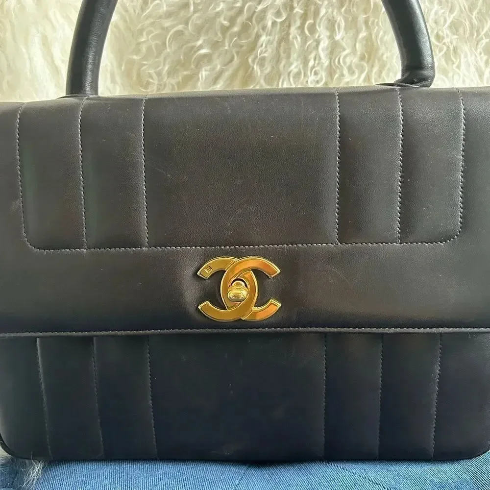 CHANEL Pre-Owned 1994-1996 Lambskin Mademoiselle Kelly Top Handle Bag handbag